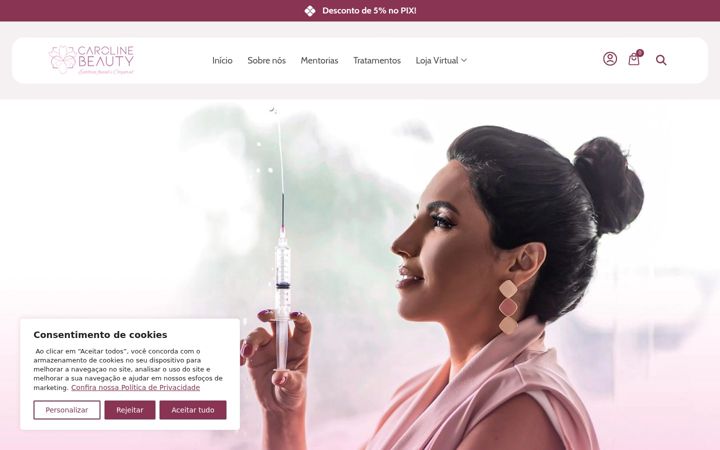Screenshot di clinicacarolinebeauty.com.br