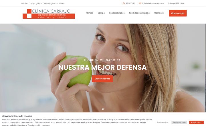 Screenshot of clinicacarrajo.com