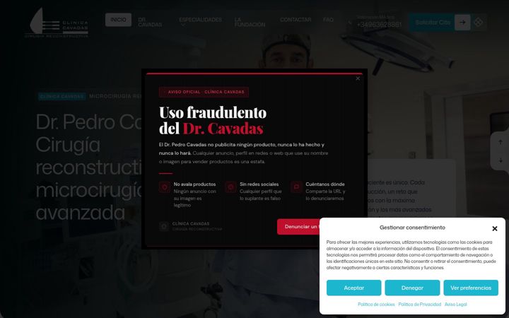 Ekrano kopija clinicacavadas.es