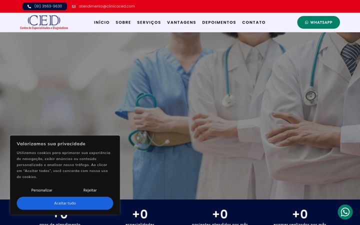 Screenshot of clinicaced.com