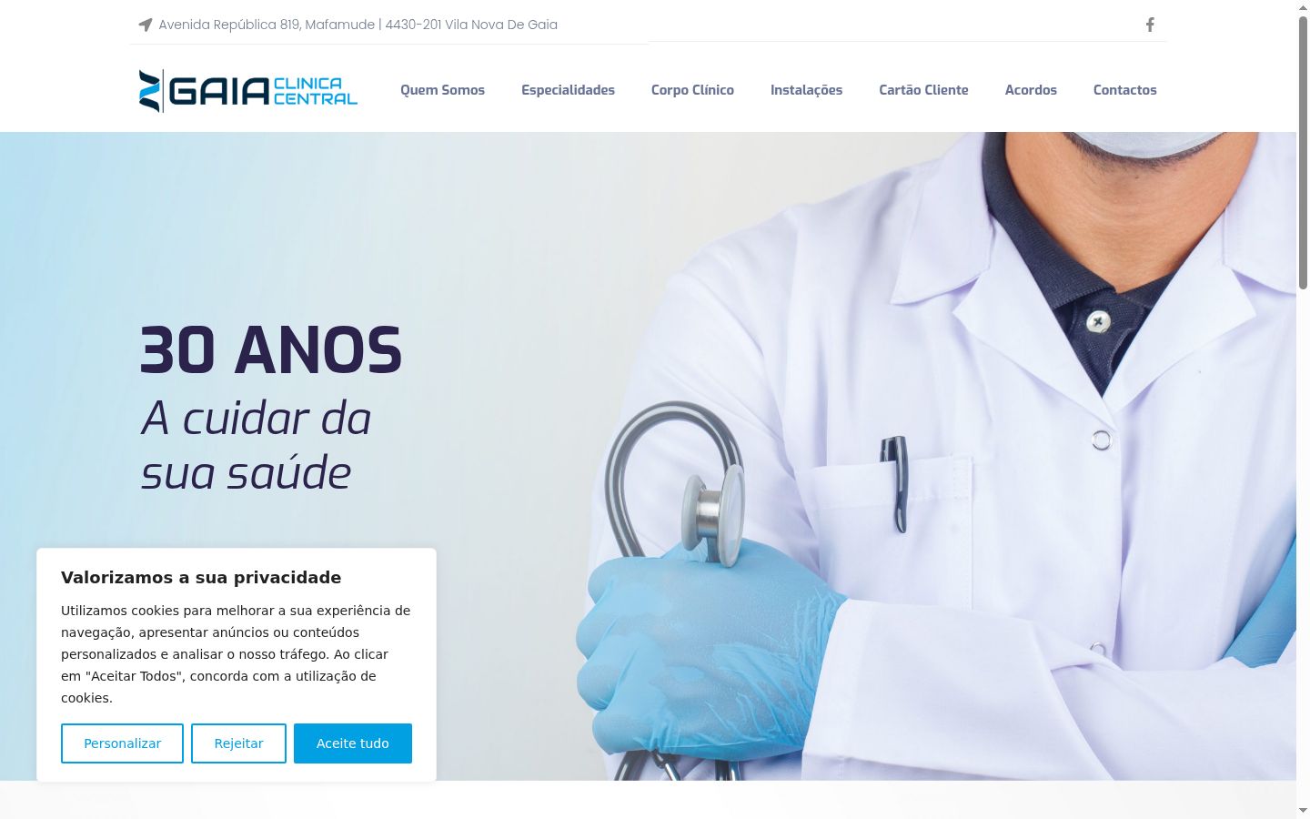 Screenshot of the consent banner shown before any interaction