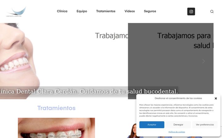 Screenshot του clinicacerdanotero.es