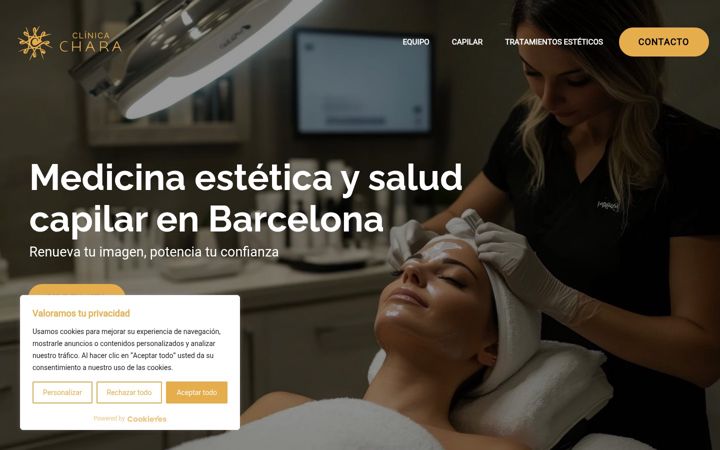 Screenshot of clinicachara.com