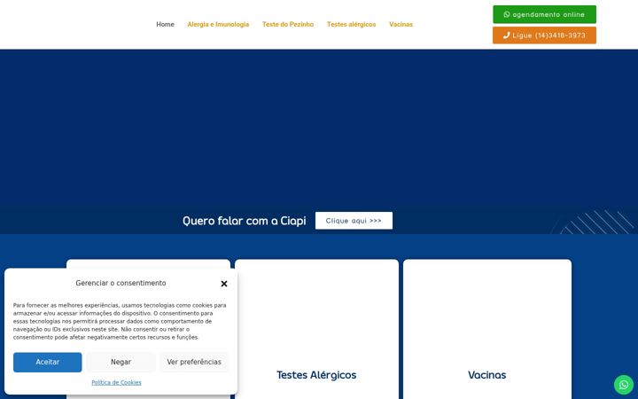 Screenshot of clinicaciapi.com.br