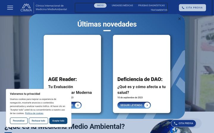 Screenshot of clinicacimma.com
