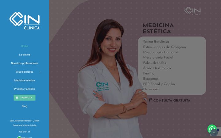 Captura de ecrã de clinicacin.es