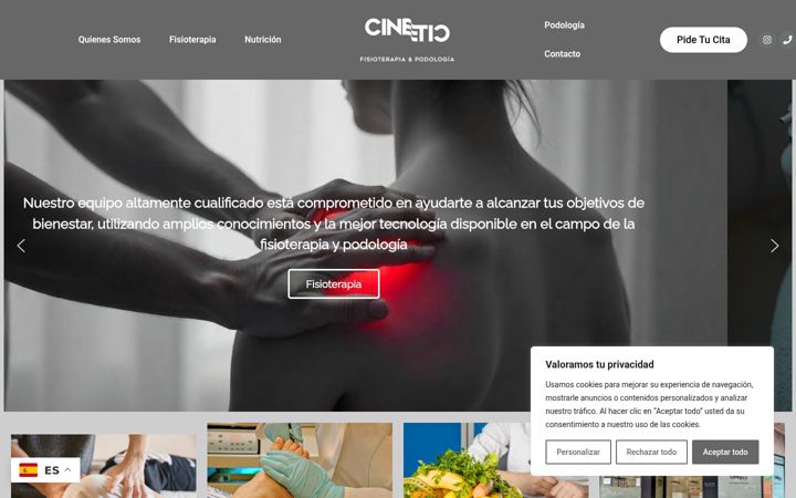 Screenshot of clinicacinetic.com