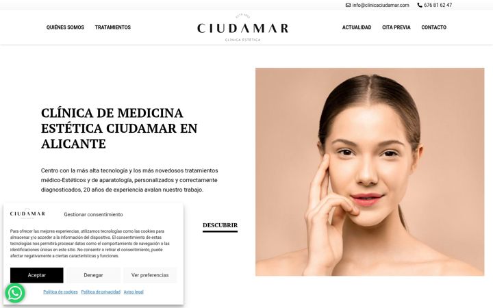 Screenshot of clinicaciudamar.com