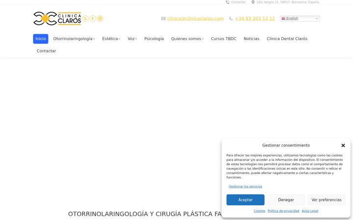 Screenshot of clinicaclaros.com