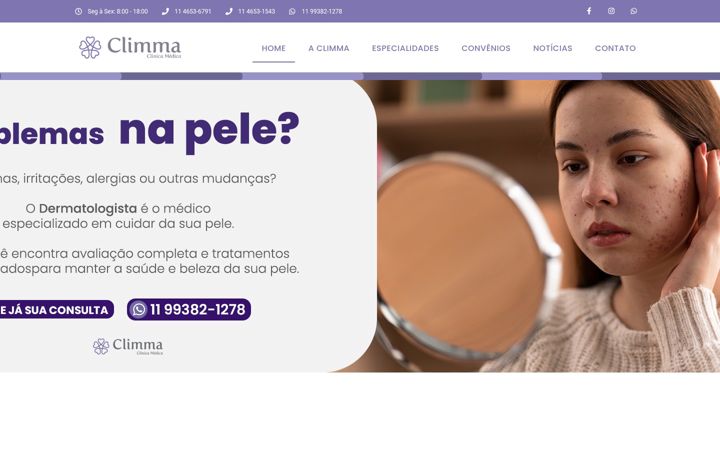 Screenshot di clinicaclimma.com.br