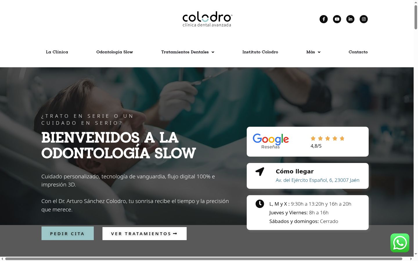 Captura de pantalla del banner de consentimiento mostrado antes de cualquier interacción