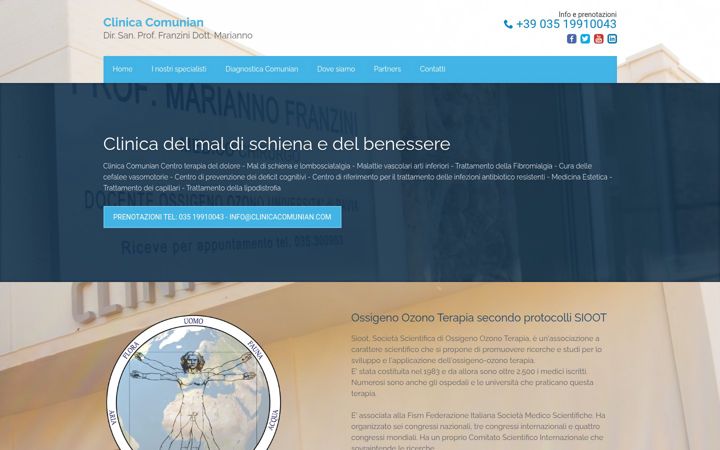 Screenshot of clinicacomunian.com