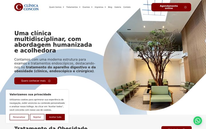 Screenshot di clinicaconcon.com.br