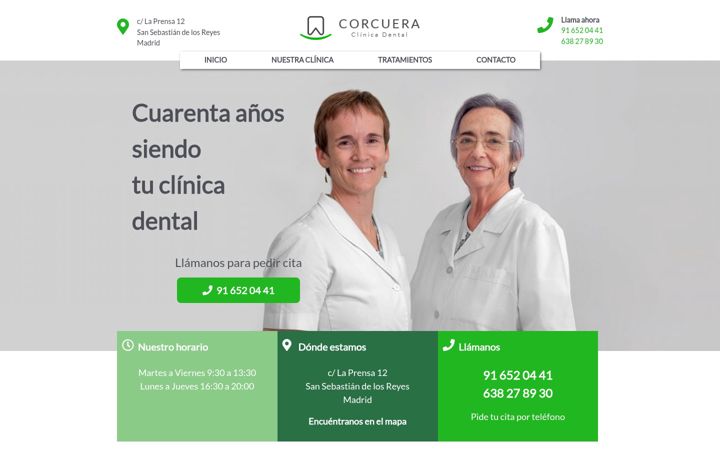 Screenshot of clinicacorcuera.com