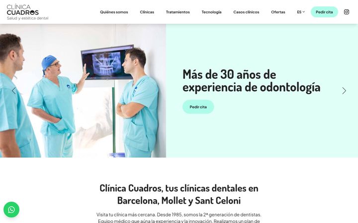Екранна снимка на clinicacuadros.es