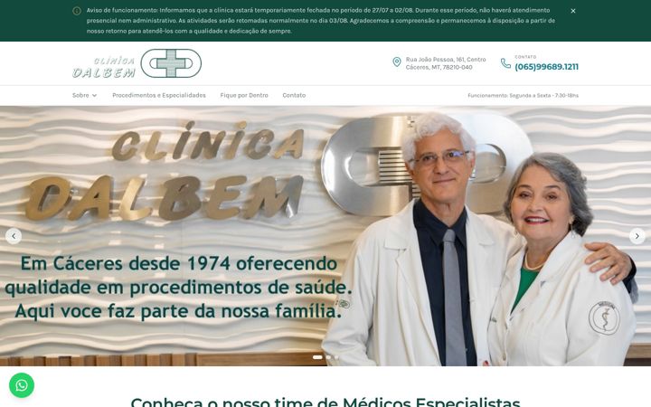 Screenshot von clinicadalbem.com.br