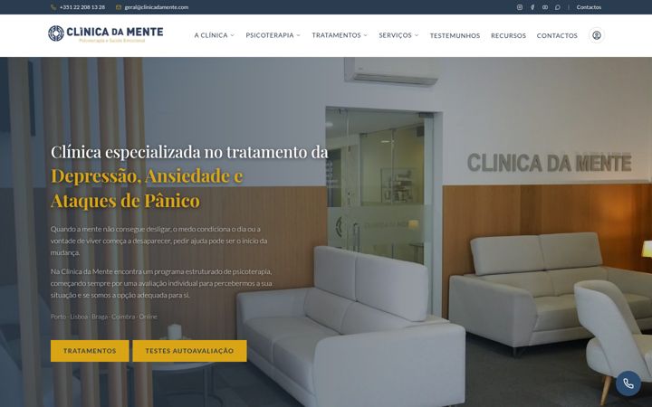 Screenshot of clinicadamente.com