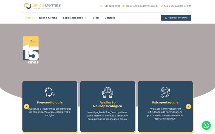 Screenshot of clinicadarmas.com.br