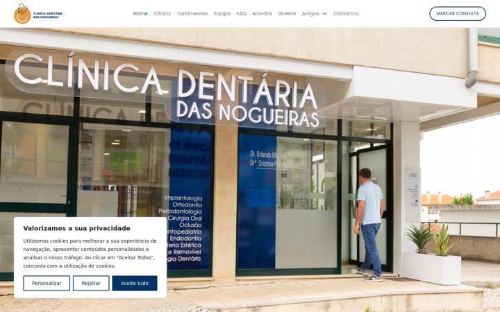 Screenshot of clinicadasnogueiras.com