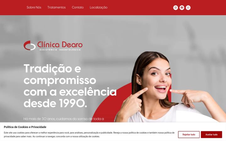 Screenshot of clinicadearo.com.br