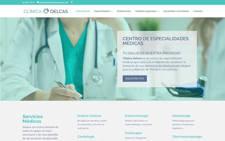 Screenshot of clinicadelcas.com