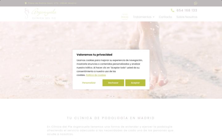 Screenshot of clinicadelpiearganzuela.com