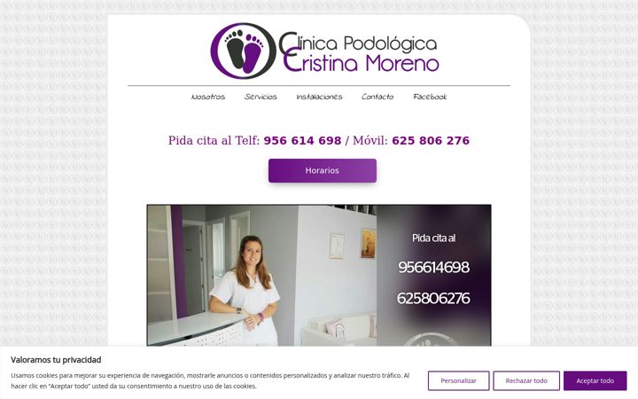 Screenshot of clinicadelpiecristinamoreno.com