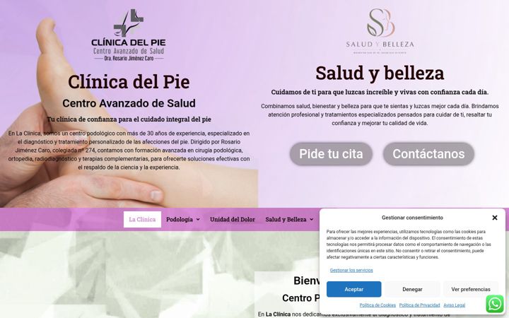 Captura de ecrã de clinicadelpieecija.es