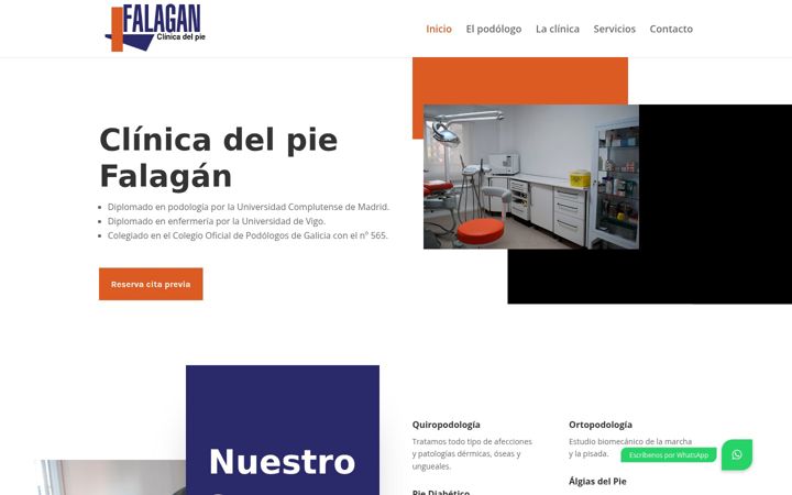 Screenshot of clinicadelpiefalagan.es