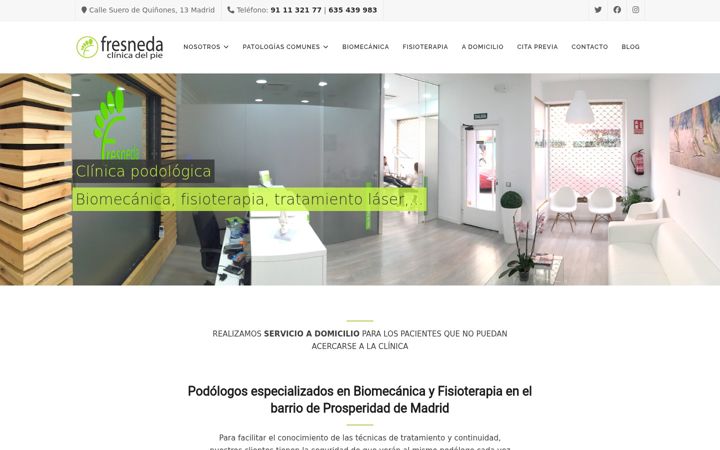 Screenshot ta' clinicadelpiefresneda.es