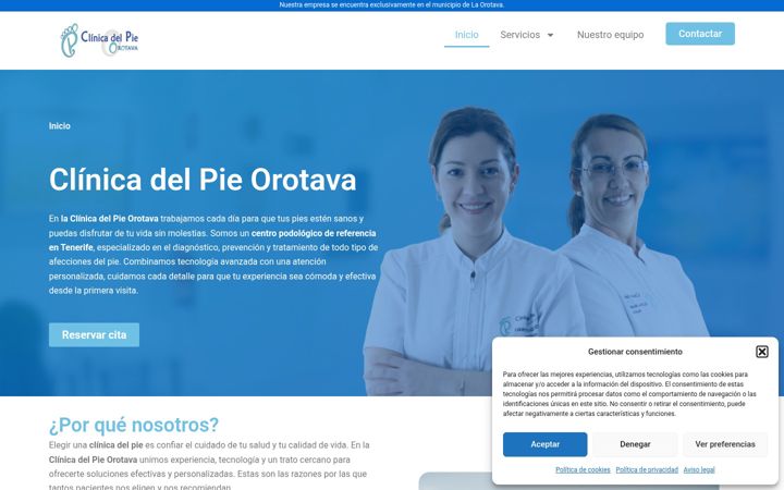 Screenshot of clinicadelpieorotava.com