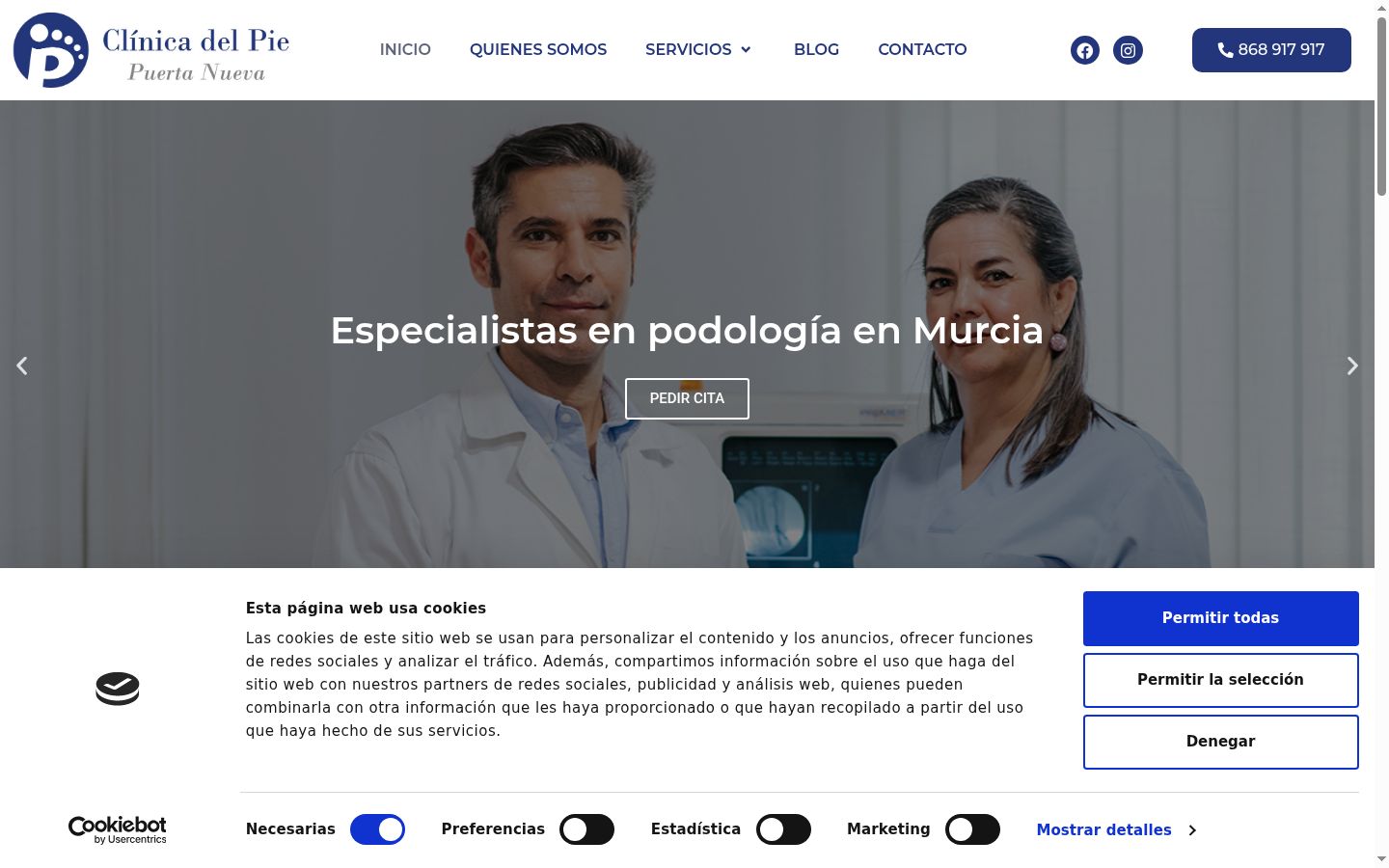 Screenshot del banner di consenso mostrato prima di qualsiasi interazione