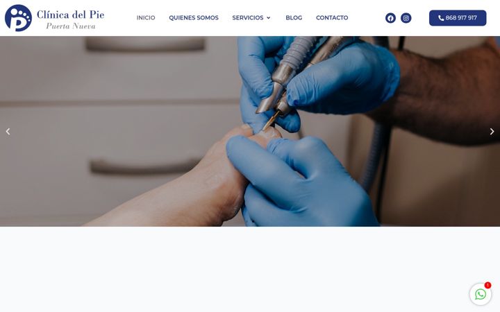 Screenshot ta' clinicadelpiepuertanueva.es