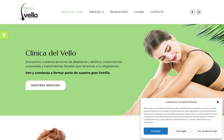 Screenshot of clinicadelvello.es