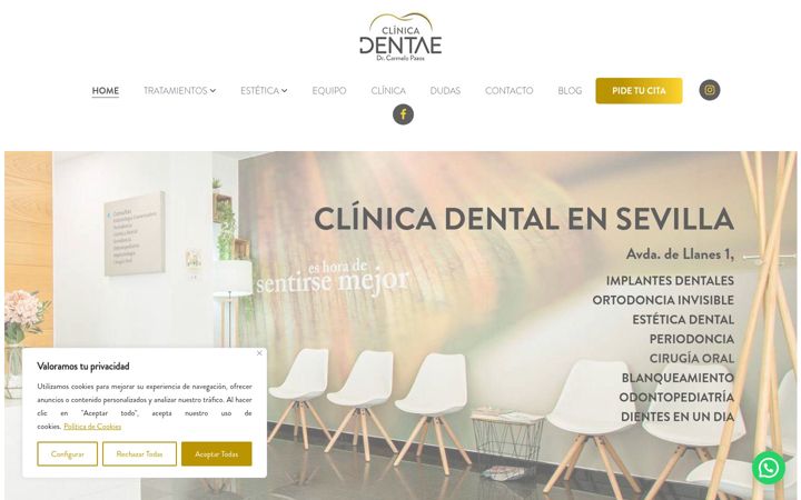 Screenshot of clinicadentae.com