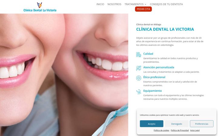 Screenshot of clinicadental-lavictoria.es