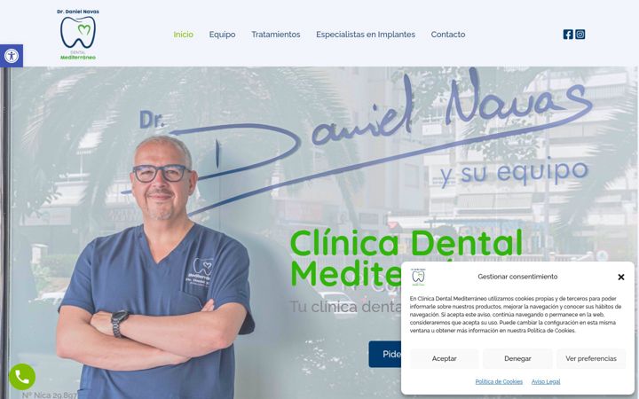 Screenshot of clinicadental-mediterraneo.com