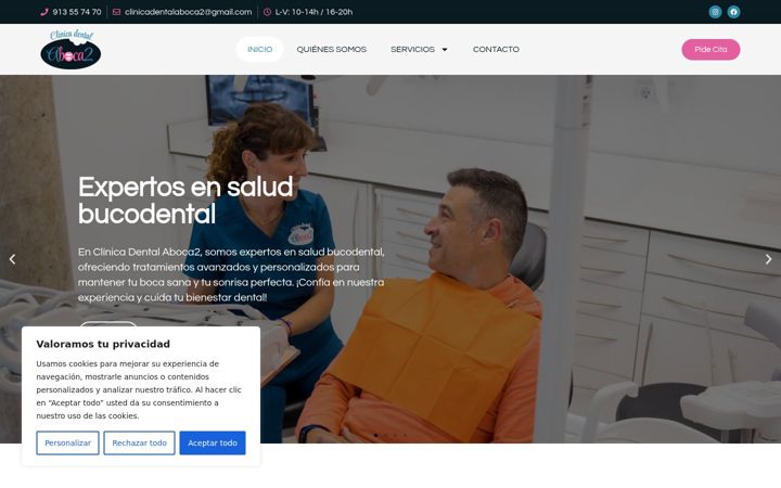 Screenshot of clinicadentalaboca2.com
