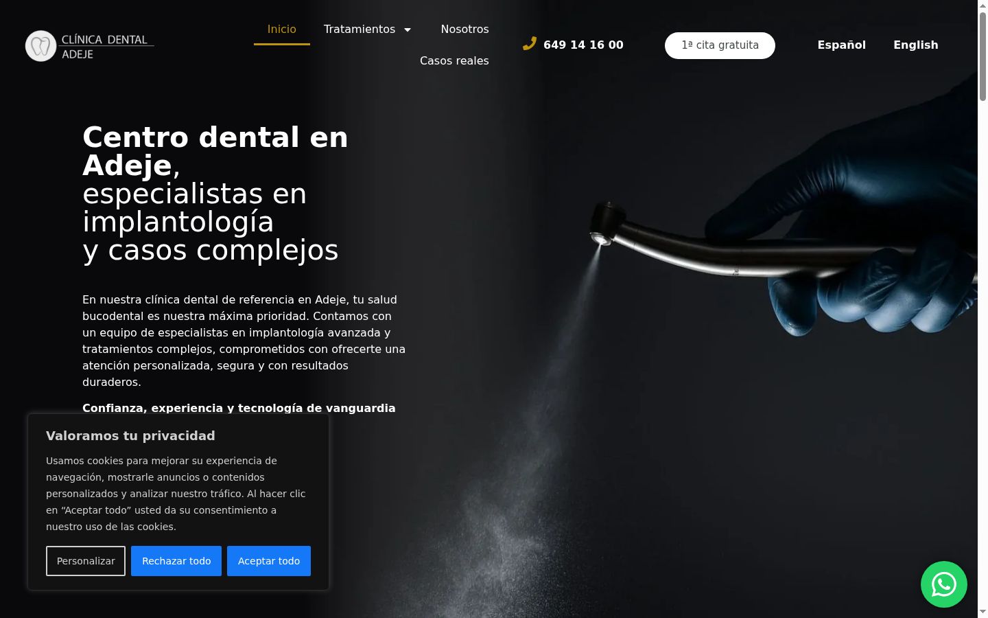 Screenshot del banner di consenso mostrato prima di qualsiasi interazione