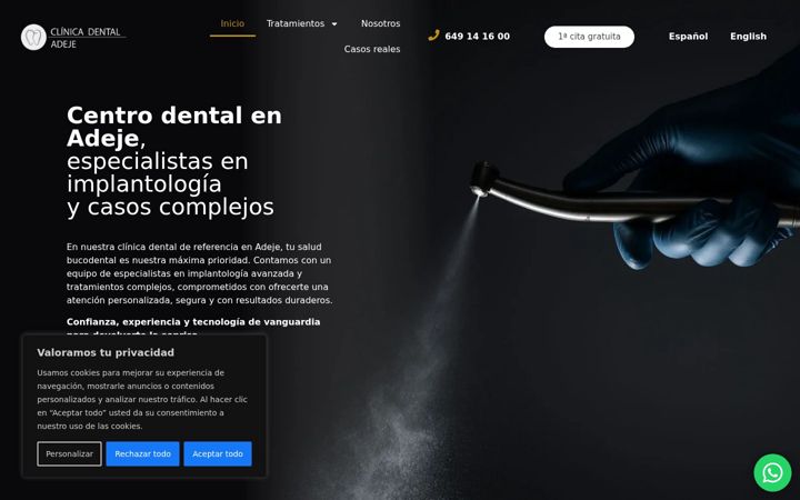 Screenshot of clinicadentaladeje.com