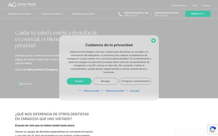 Screenshot of clinicadentalag.com