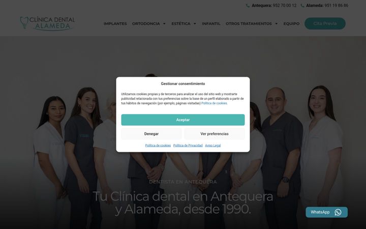 Skjámynd af clinicadentalalameda.eu