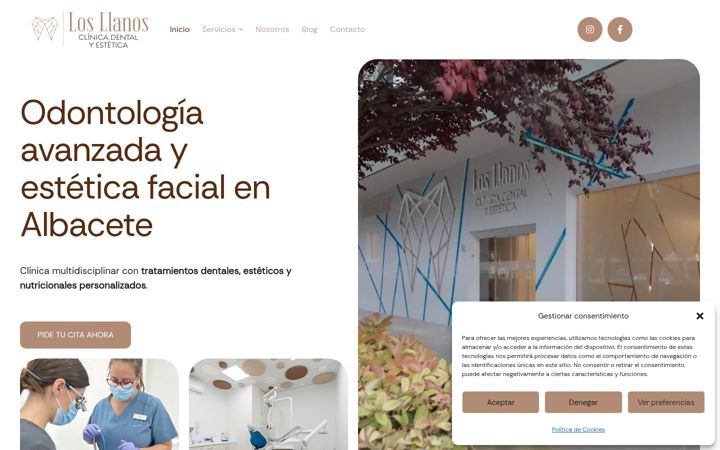 Screenshot of clinicadentalalbacetelosllanos.com
