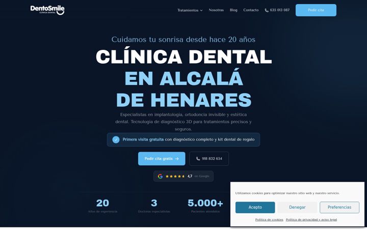 Screenshot of clinicadentalalcaladehenares.es