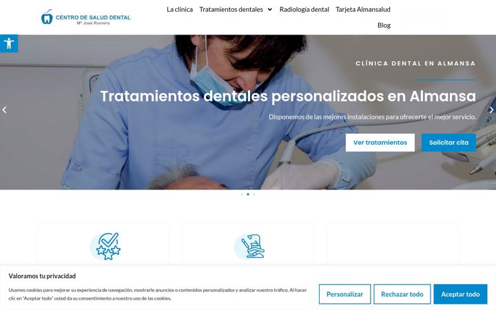 Screenshot of clinicadentalalmansa.com