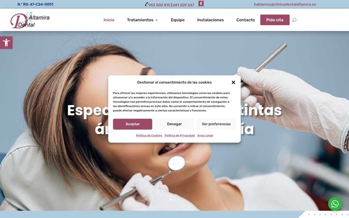 Screenshot of clinicadentalaltamira.es