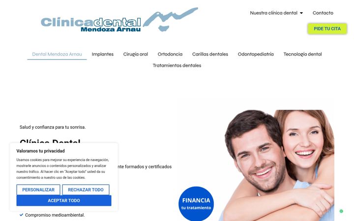 Screenshot of clinicadentalamparomendoza.es