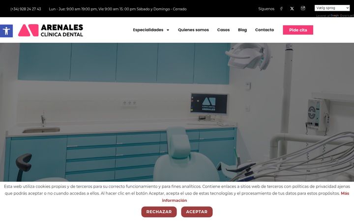 Screenshot of clinicadentalarenales.com