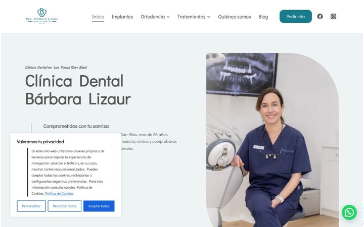 Screenshot of clinicadentalbarbaralizaur.com