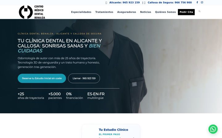 Screenshot of clinicadentalbenalua.com